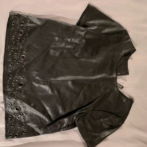 Black leather top